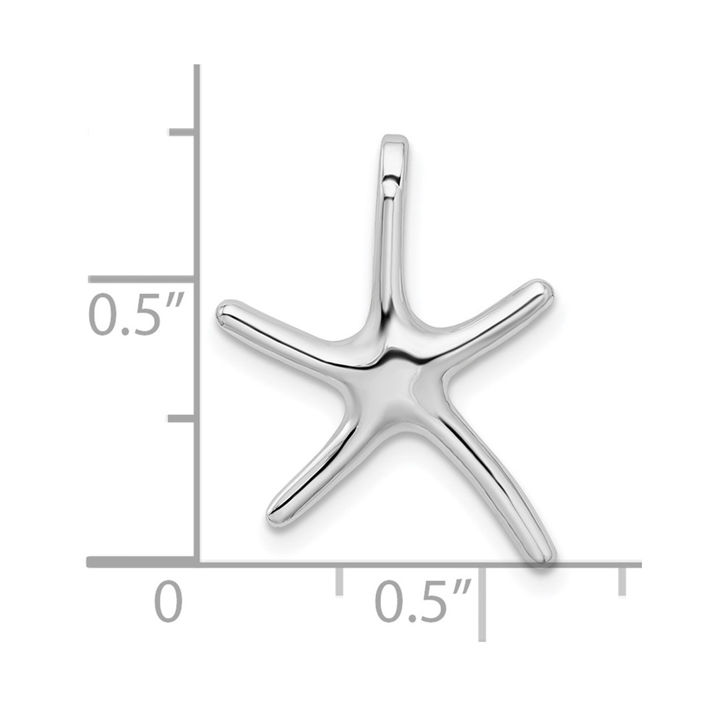 De-Ani Sterling Silver Rhodium-Plated Polished Dancing Starfish Slide (QC9974)
