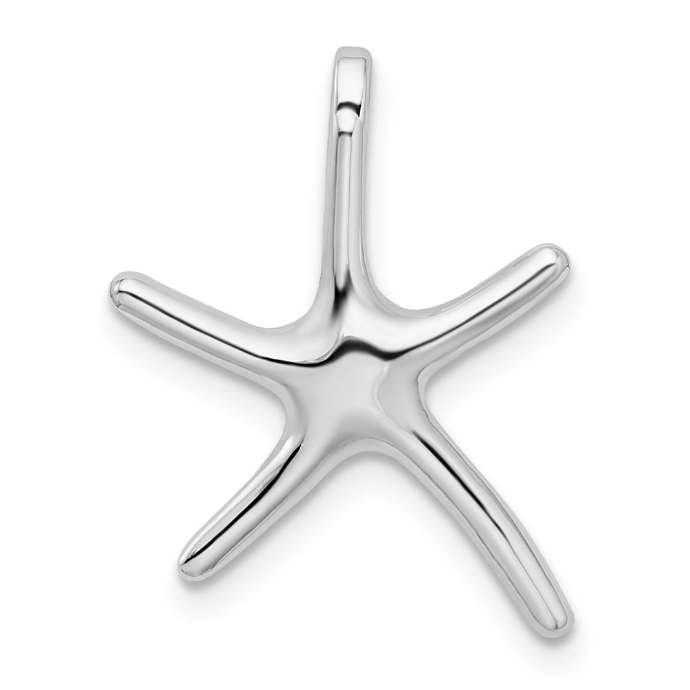 De-Ani Sterling Silver Rhodium-Plated Polished Dancing Starfish Slide (QC9974)