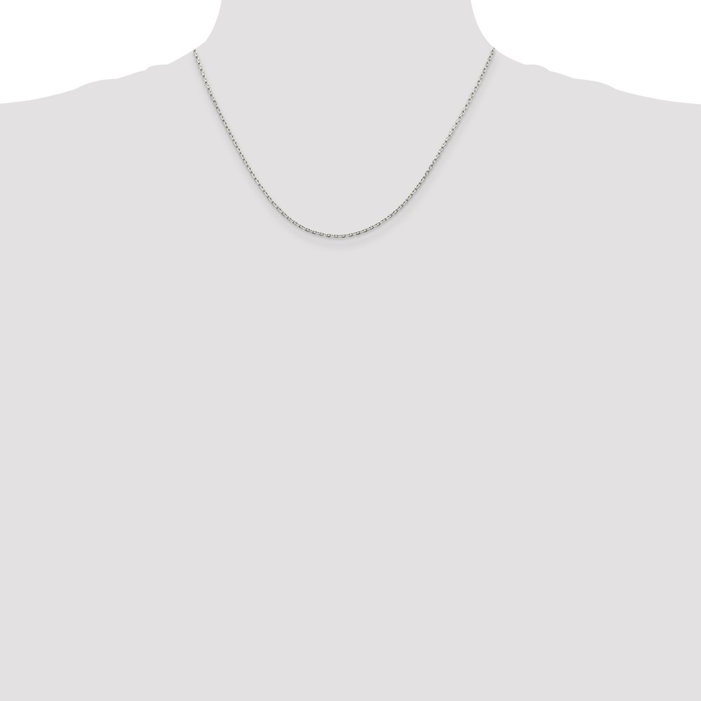 Sterling Silver 1.5mm Beveled Oval Cable Chain (QCA050-18)