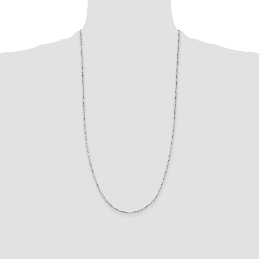 Sterling Silver 1.5mm Beveled Oval Cable Chain (QCA050-28)