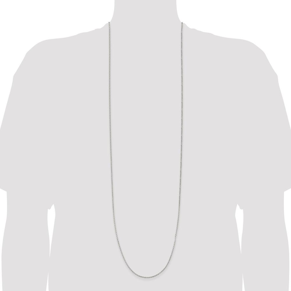 Sterling Silver 1.5mm Beveled Oval Cable Chain (QCA050-42)