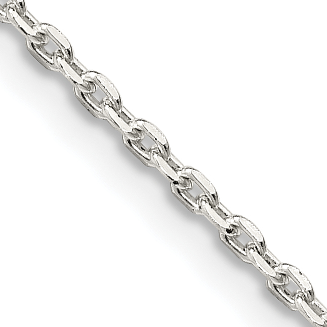Sterling Silver 1.5mm Beveled Oval Cable Chain w/2in ext. (QCA050E-18)