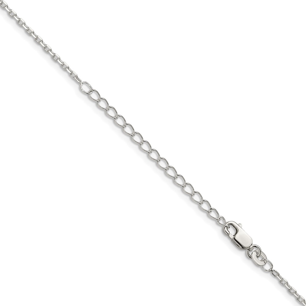 Sterling Silver 1.5mm Beveled Oval Cable Chain w/2in ext. (QCA050E-18)