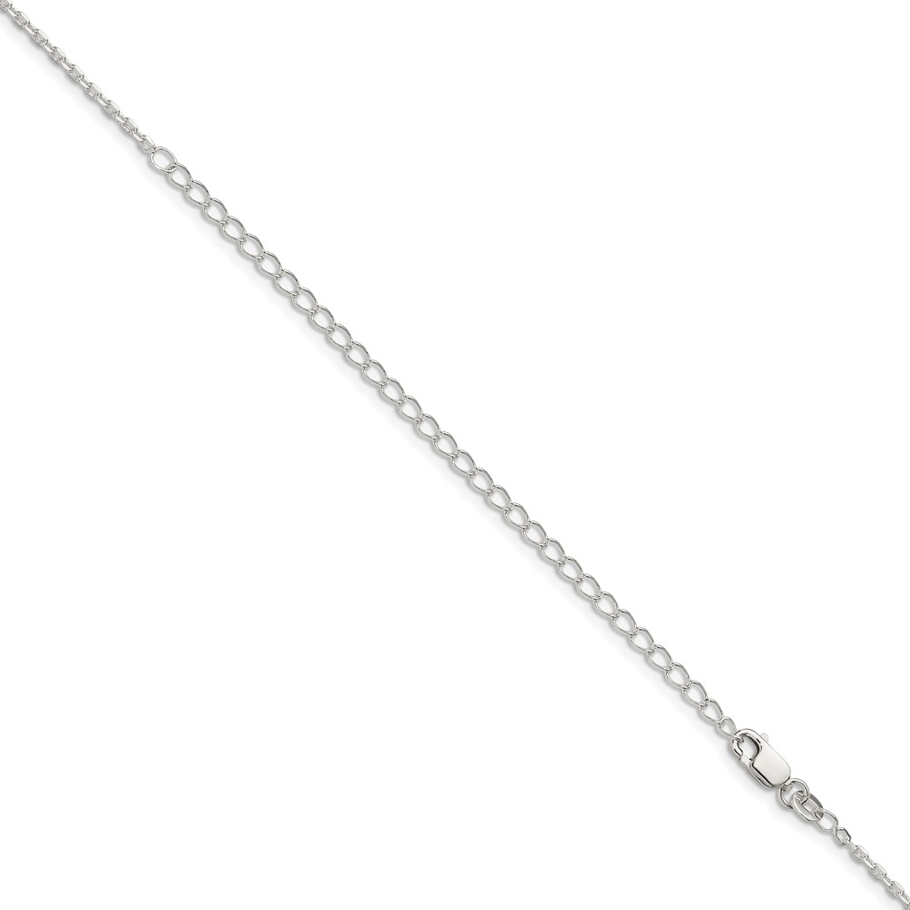 Sterling Silver 1.5mm Beveled Oval Cable Chain w/4in ext. (QCA050E-22)