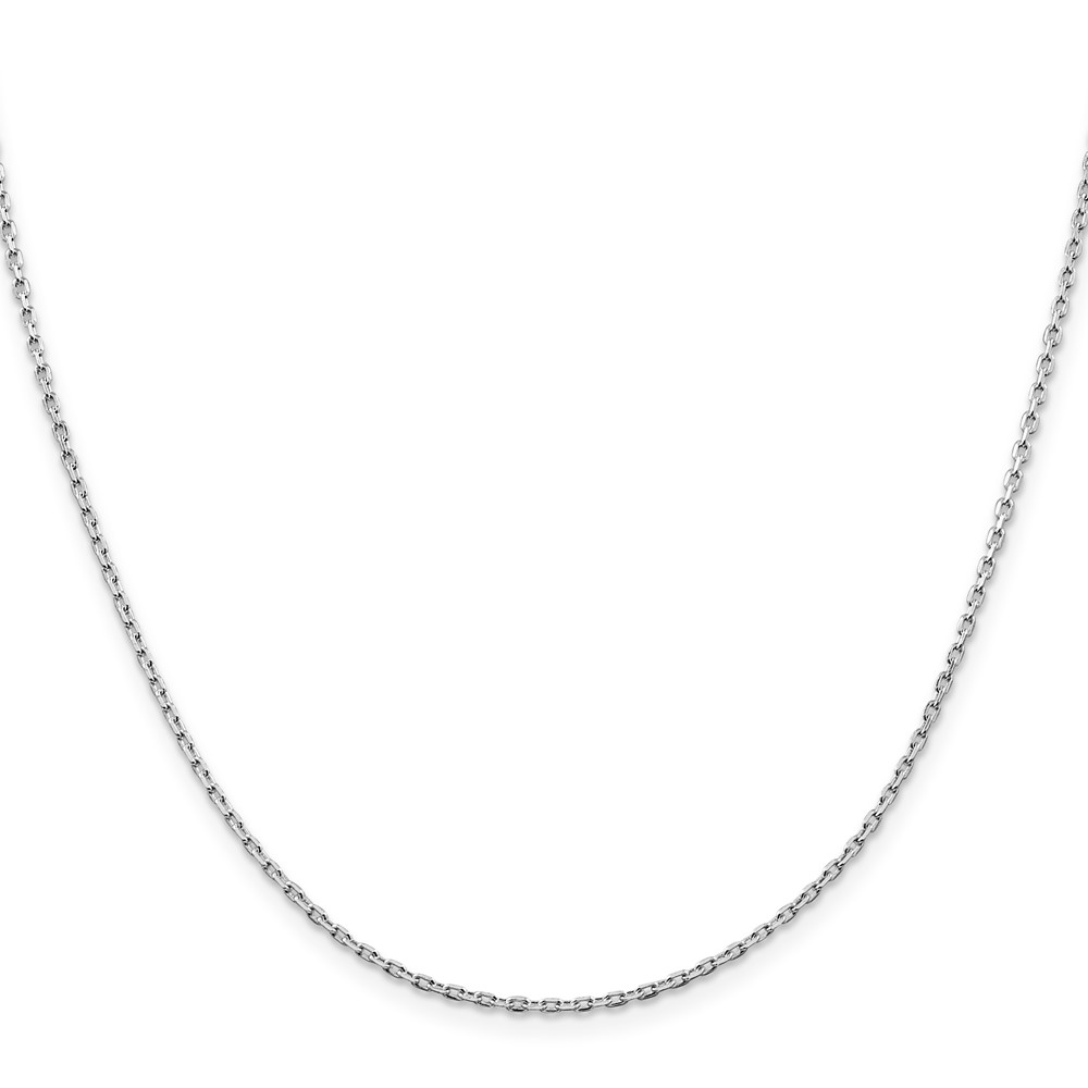 Sterling Silver Rhodium-plated 1.5mm Beveled Oval Cable Chain (QCA050R-18)