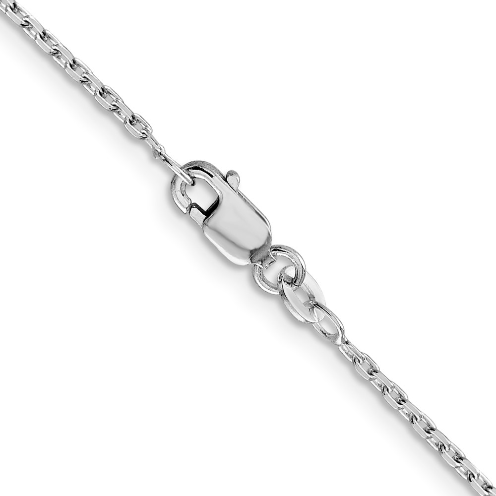 Sterling Silver Rhodium-plated 1.5mm Beveled Oval Cable Chain (QCA050R-18)