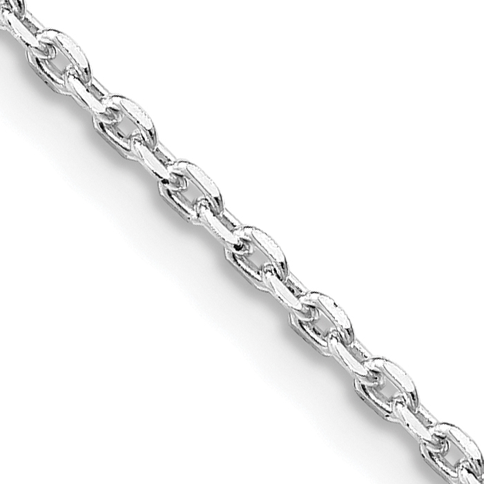 Sterling Silver Rhodium-plated 1.5mm Beveled Oval Cable Chain (QCA050R-16)