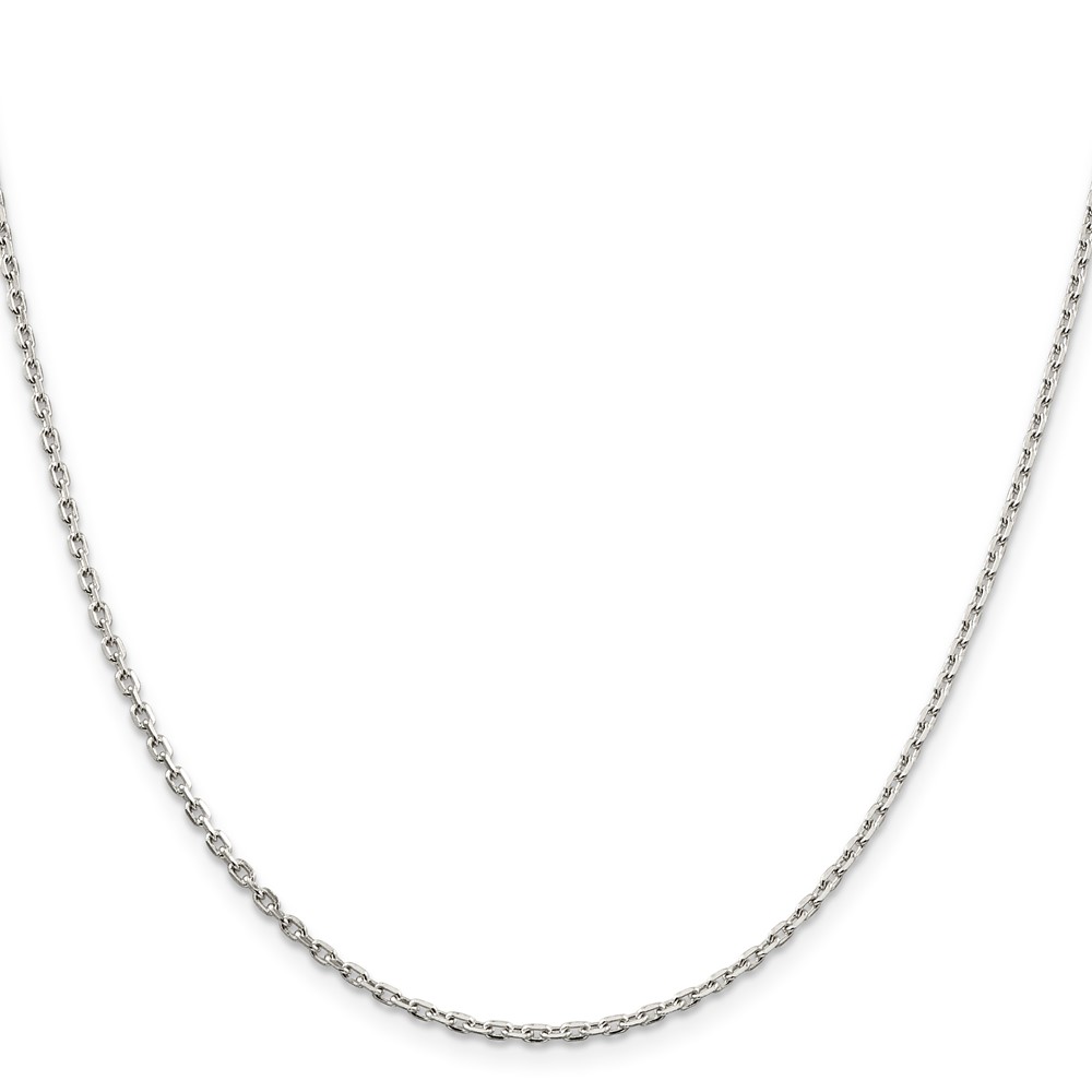 Sterling Silver 2mm Beveled Oval Cable Chain (QCA060-36)
