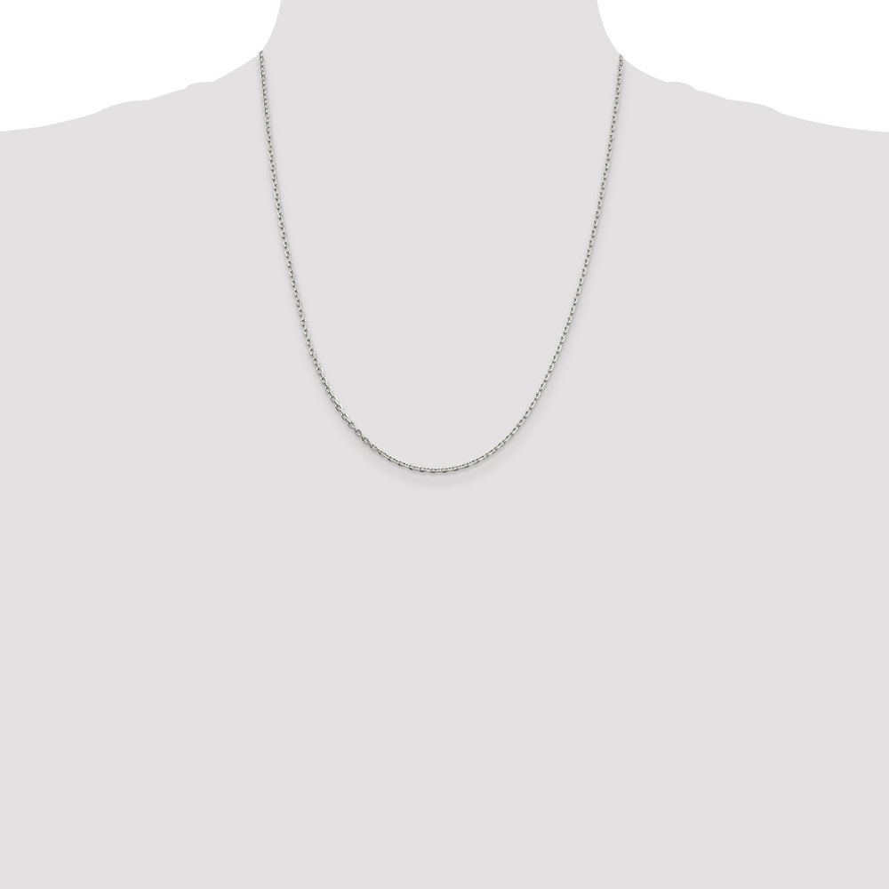 Sterling Silver 2mm Beveled Oval Cable Chain (QCA060-22)