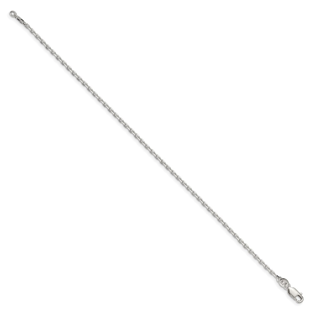 Sterling Silver 2mm Beveled Oval Cable Chain (QCA060-7)