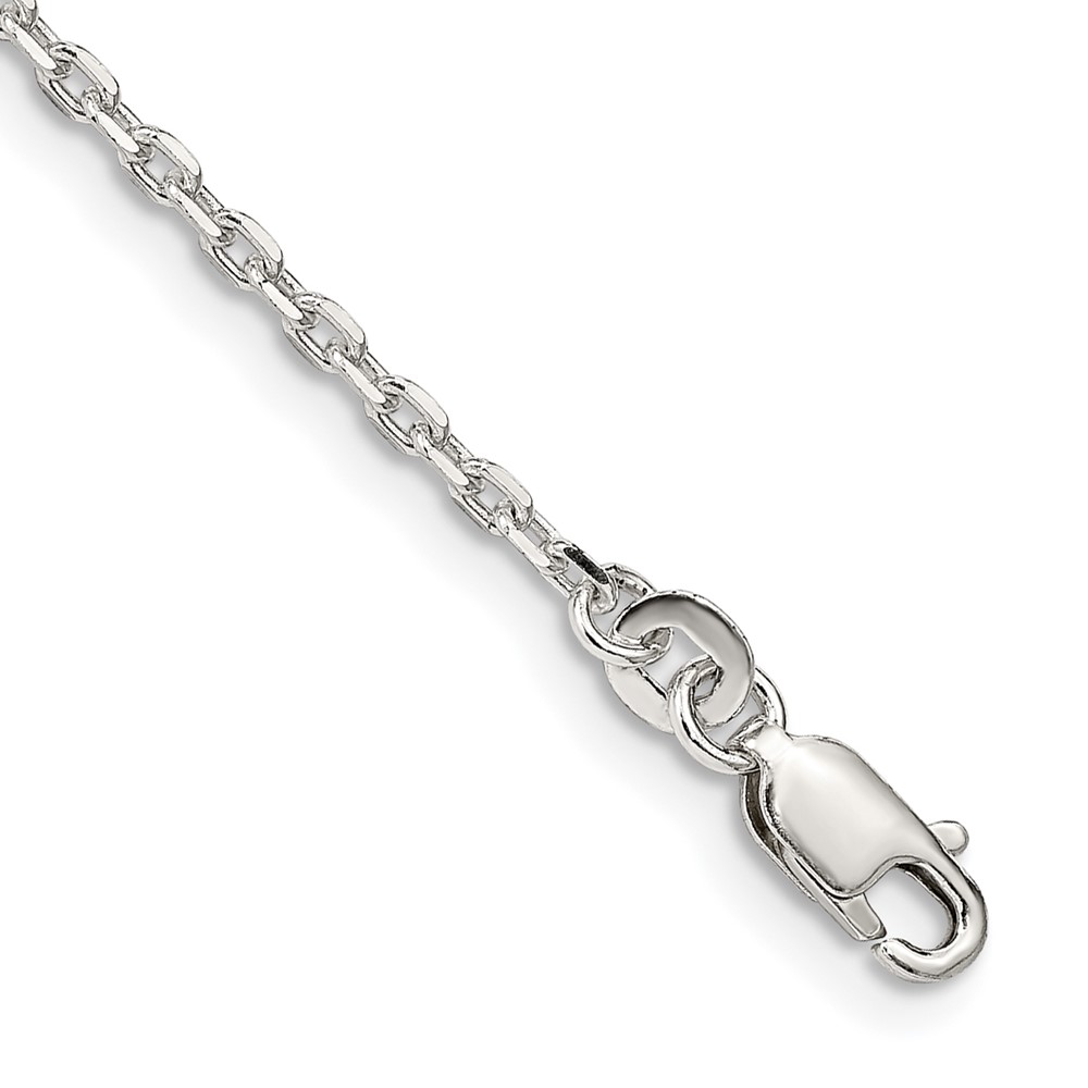 Sterling Silver 2mm Beveled Oval Cable Chain (QCA060-7)