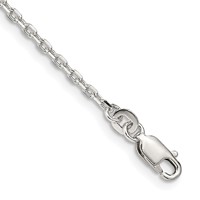 Sterling Silver 2mm Beveled Oval Cable Chain view 1
