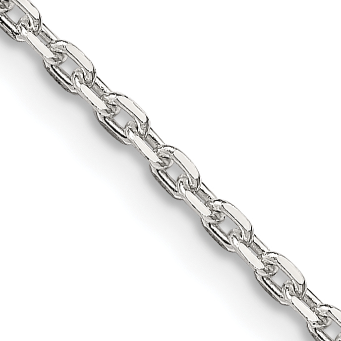 Sterling Silver 2mm Beveled Oval Cable Chain (QCA060-14)
