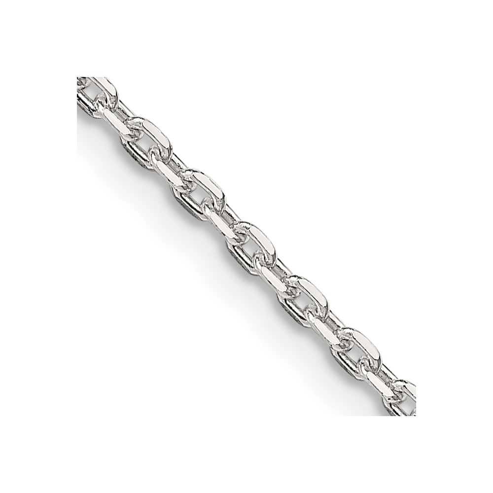 Sterling Silver 2mm Beveled Oval Cable Chain (QCA060-14)