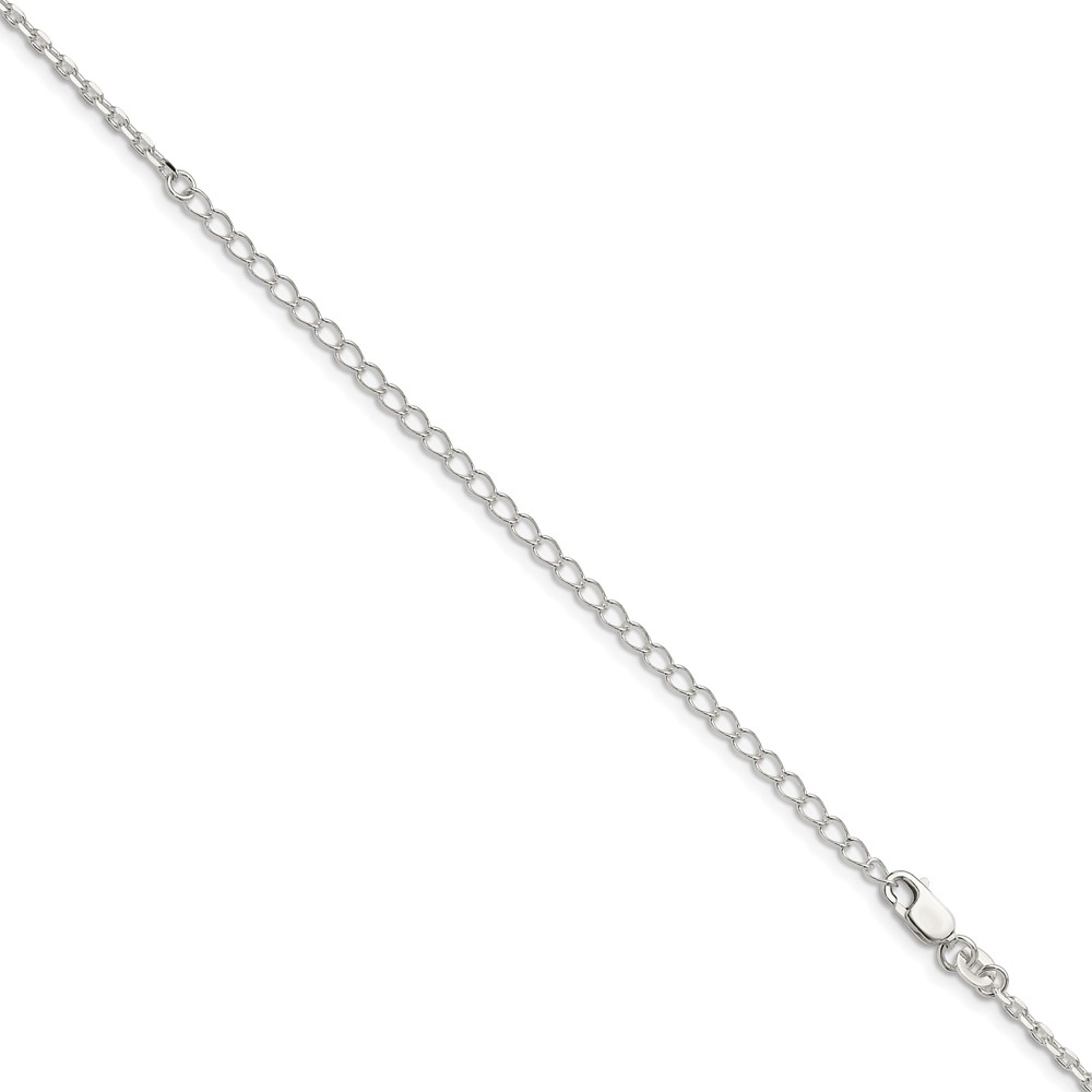 Sterling Silver 2mm Beveled Oval Cable Chain w/4in ext. (QCA060E-22)