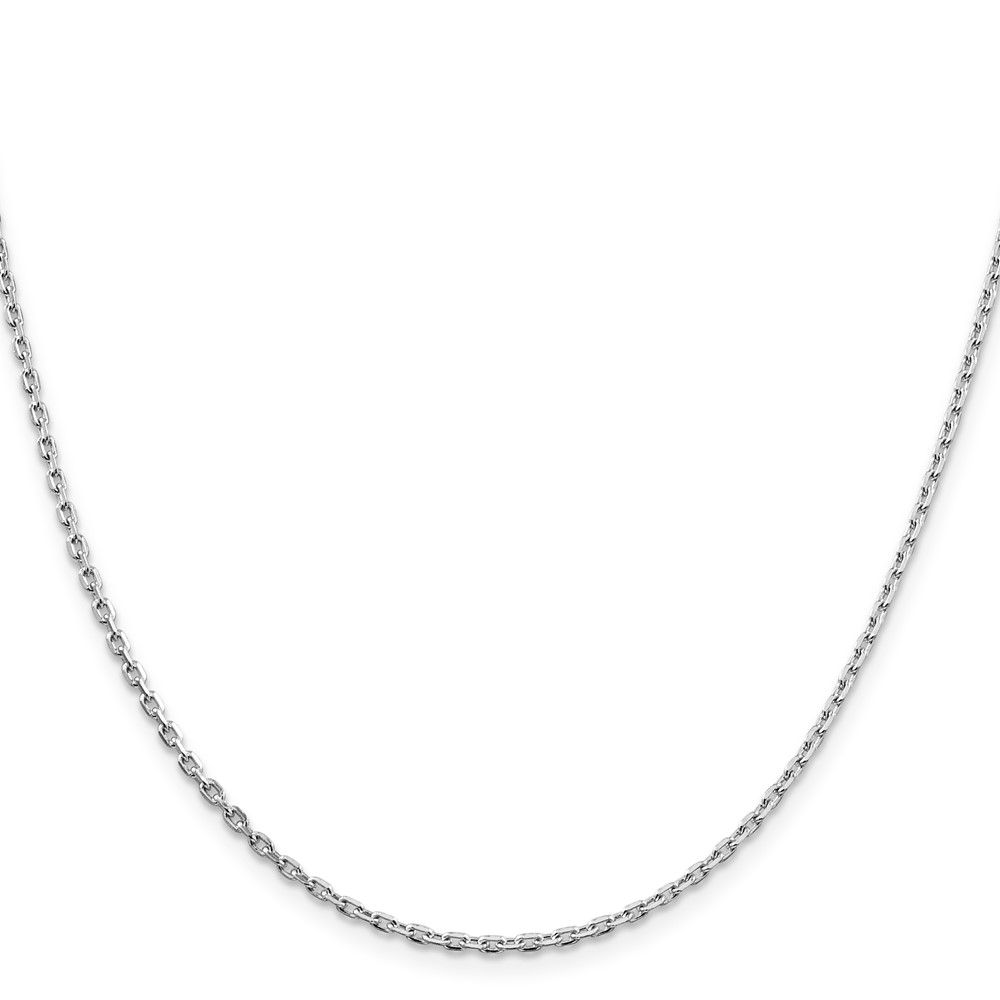 Sterling Silver Rhodium-plated 2mm Beveled Oval Cable Chain (QCA060R-22)