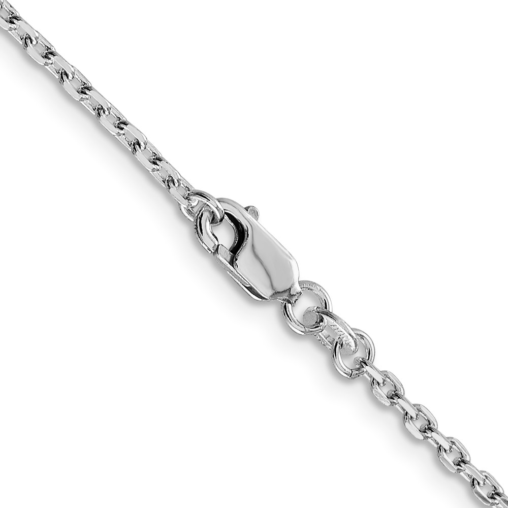 Sterling Silver Rhodium-plated 2mm Beveled Oval Cable Chain (QCA060R-22)