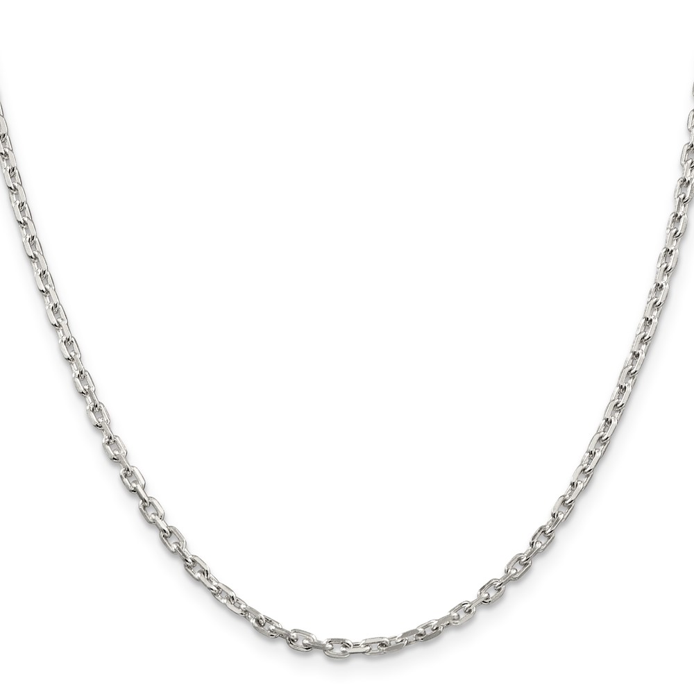 Sterling Silver 2.75mm Beveled Oval Cable Chain (QCA080-28)