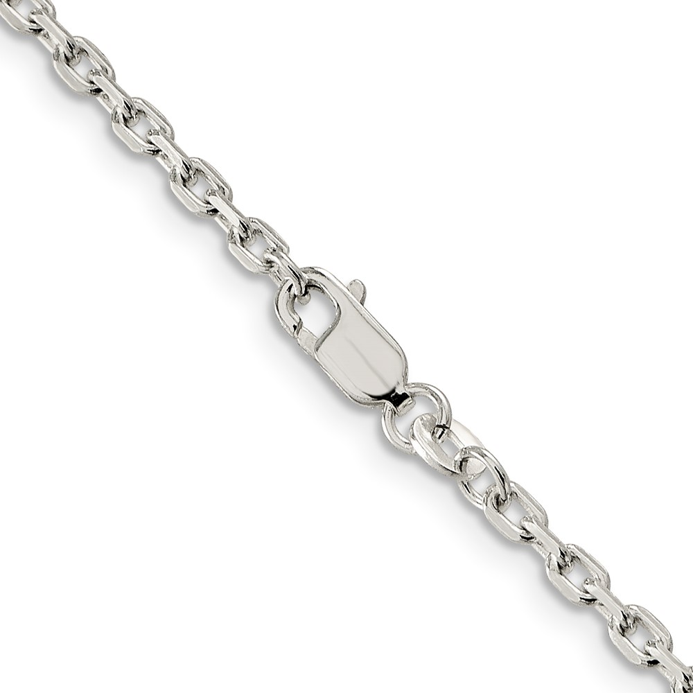Sterling Silver 2.75mm Beveled Oval Cable Chain (QCA080-28)