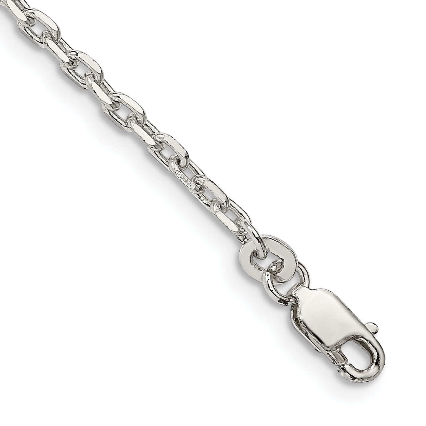 Sterling Silver 2.75mm Beveled Oval Cable Chain (QCA080-7)