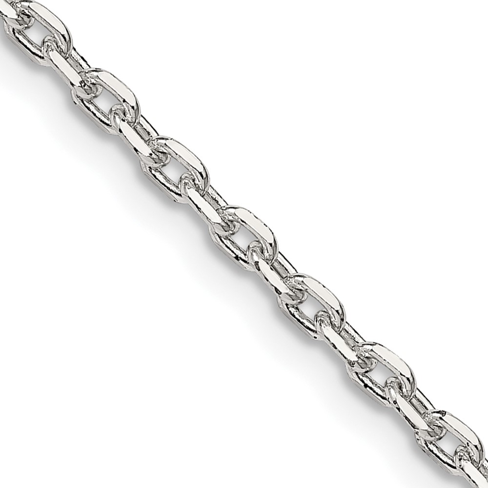 Sterling Silver 2.75mm Beveled Oval Cable Chain (QCA080-16)