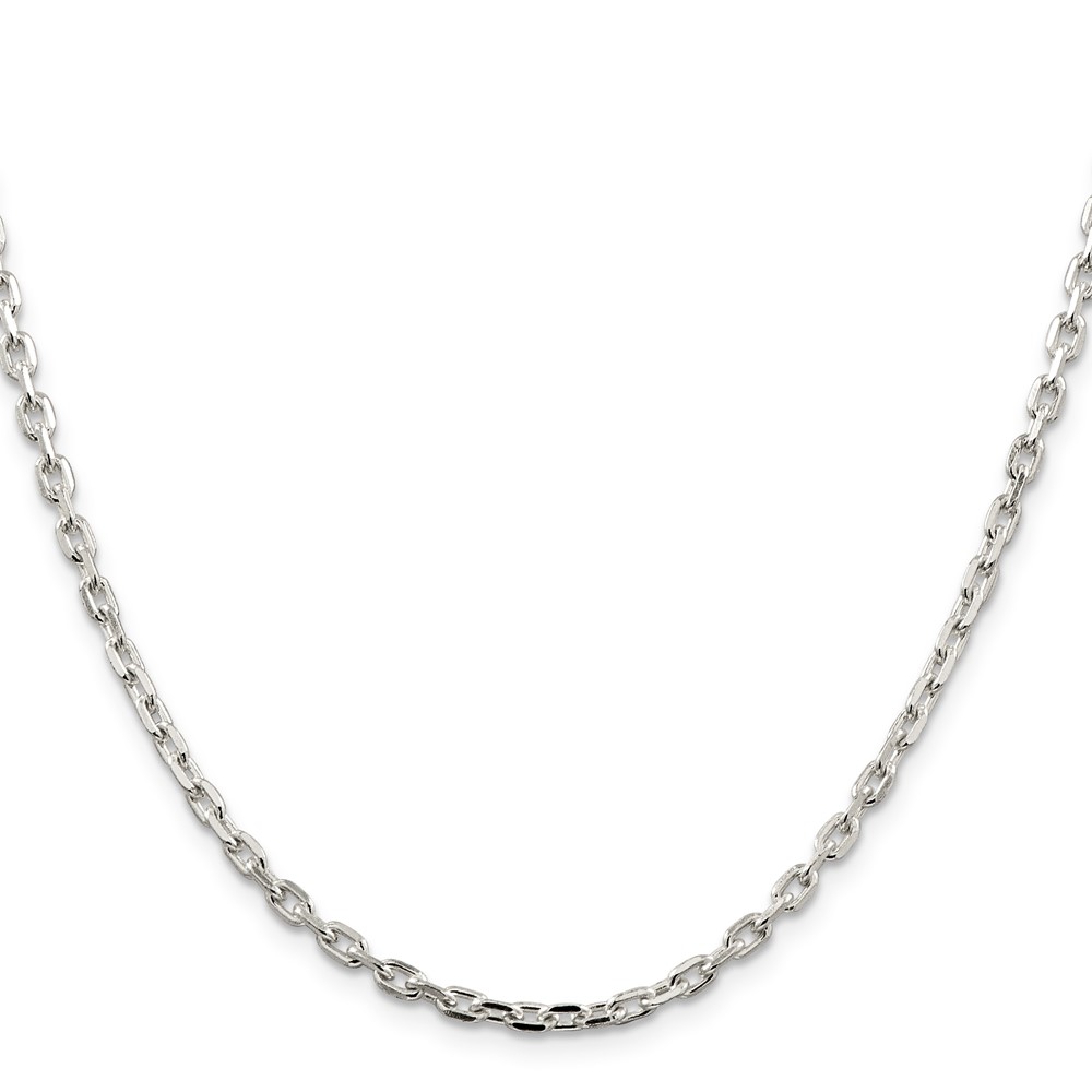 Sterling Silver 3.25mm Beveled Oval Cable Chain (QCA100-22)