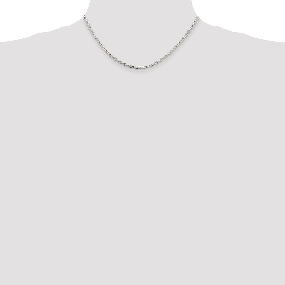 Sterling Silver 3.25mm Beveled Oval Cable Chain (QCA100-16)