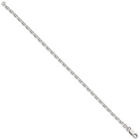 Sterling Silver 3.25mm Beveled Oval Cable Chain view 2