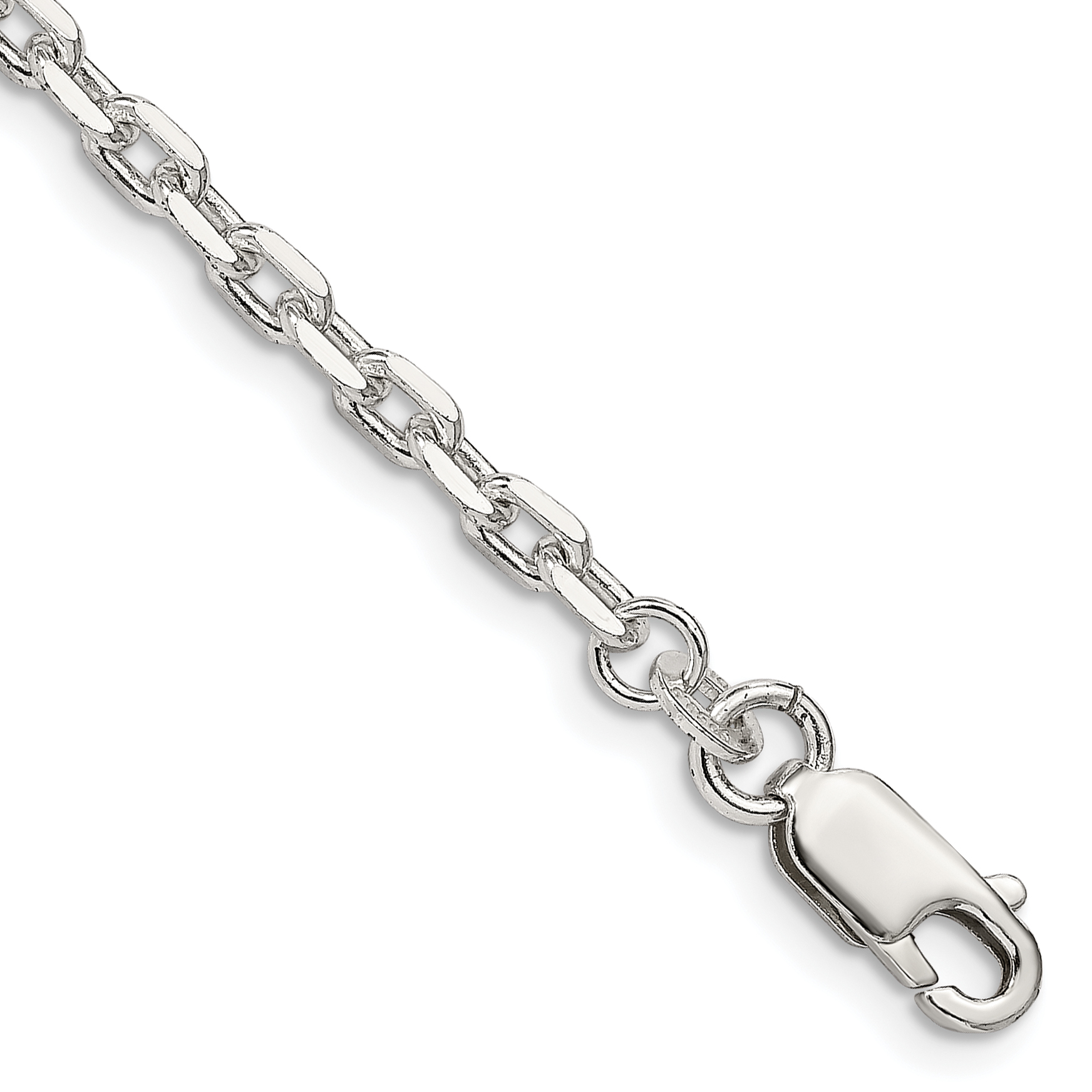 Sterling Silver 3.25mm Beveled Oval Cable Chain (QCA100-7)