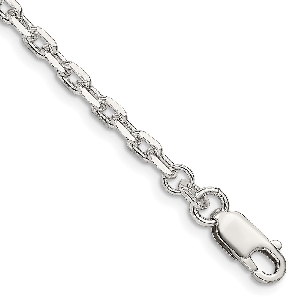 Sterling Silver 3.25mm Beveled Oval Cable Chain (QCA100-7)