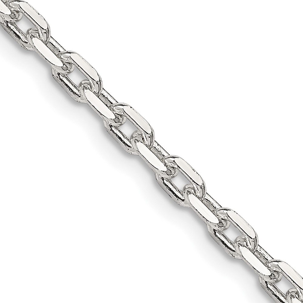Sterling Silver 3.25mm Beveled Oval Cable Chain (QCA100-18)
