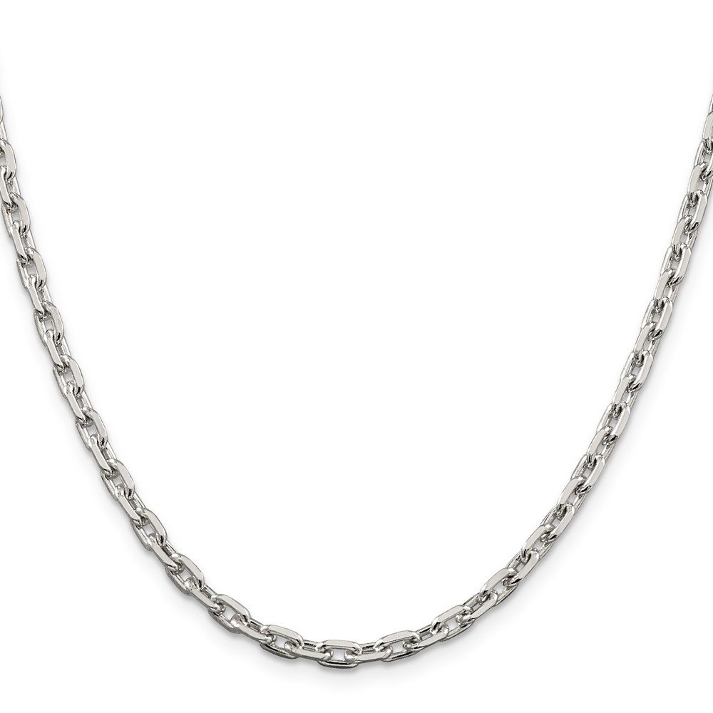Sterling Silver 3.95mm Beveled Oval Cable Chain (QCA120-24)