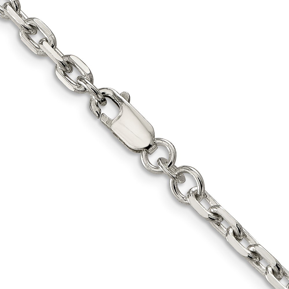 Sterling Silver 3.95mm Beveled Oval Cable Chain (QCA120-24)