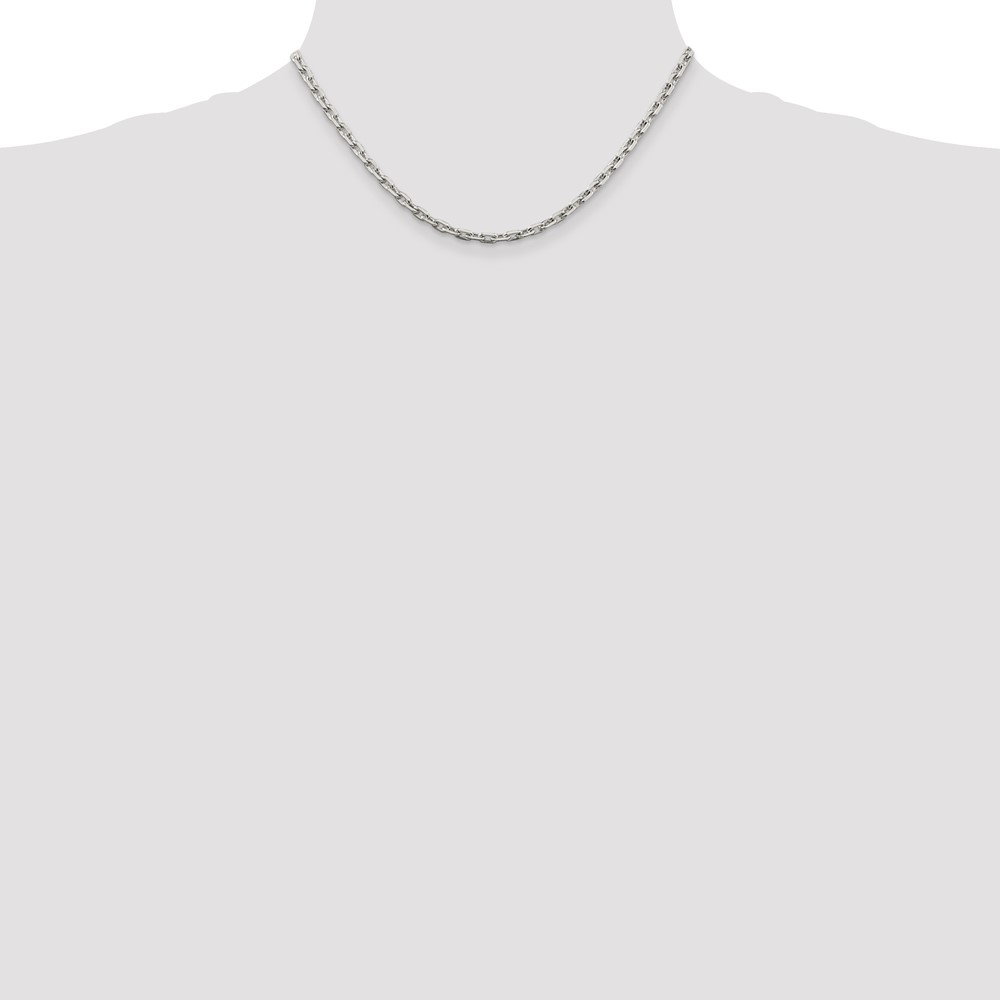 Sterling Silver 3.95mm Beveled Oval Cable Chain (QCA120-16)