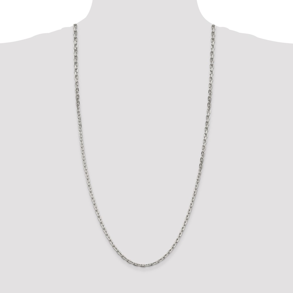Sterling Silver 3.95mm Beveled Oval Cable Chain (QCA120-30)