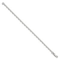 Sterling Silver 3.95mm Beveled Oval Cable Chain view 2