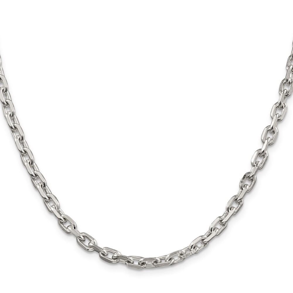 Sterling Silver 4.9mm Beveled Oval Cable Chain (QCA150-24)