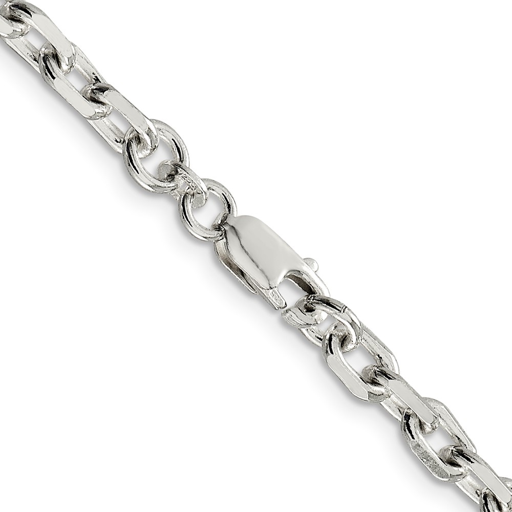 Sterling Silver 4.9mm Beveled Oval Cable Chain (QCA150-24)