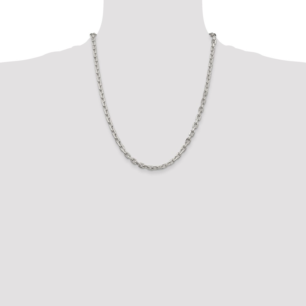 Sterling Silver 4.9mm Beveled Oval Cable Chain (QCA150-22)