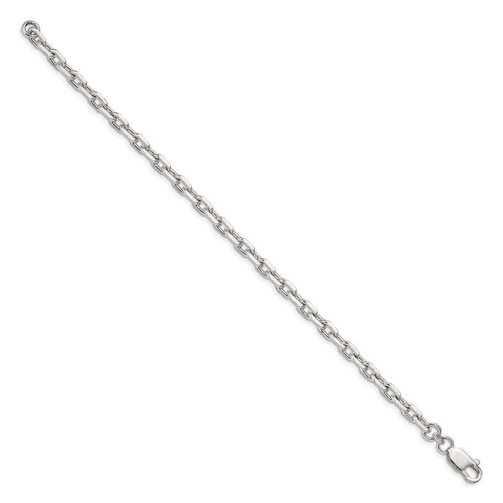 Sterling Silver 4.9mm Beveled Oval Cable Chain (QCA150-7)
