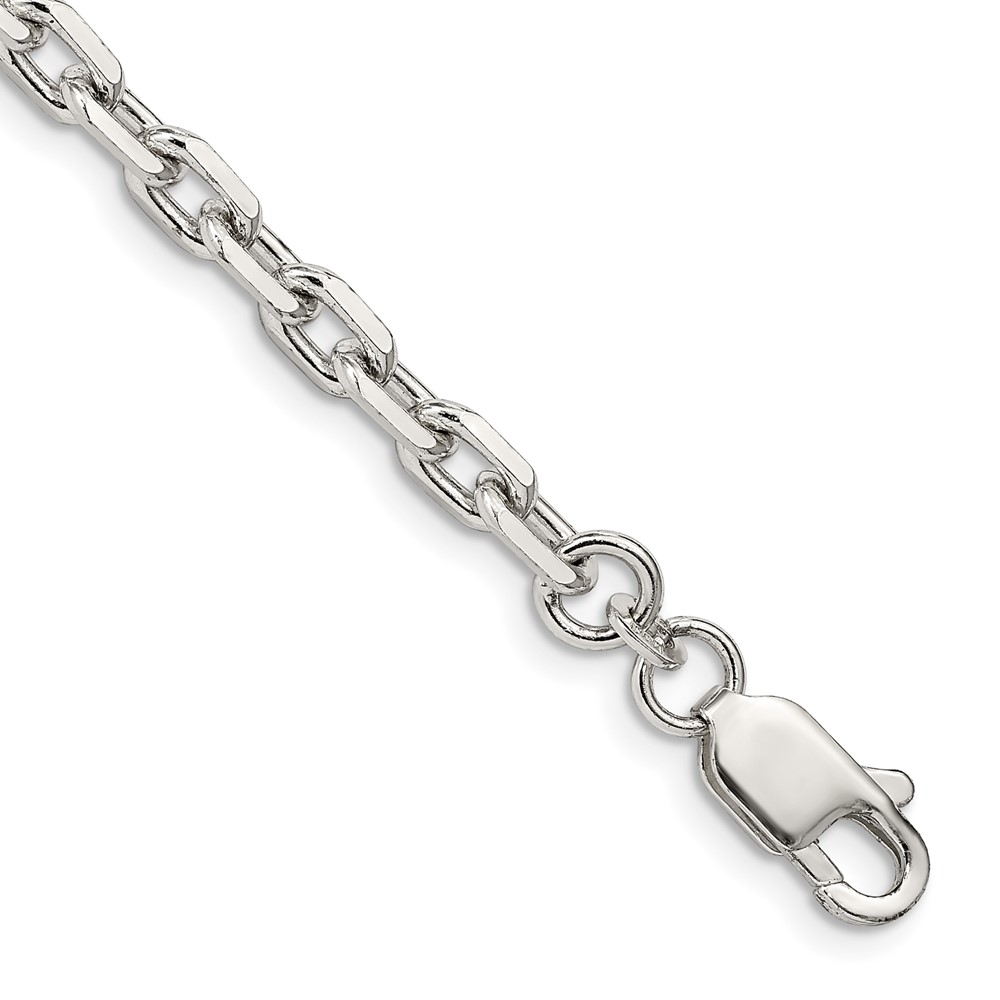 Sterling Silver 4.9mm Beveled Oval Cable Chain (QCA150-7)