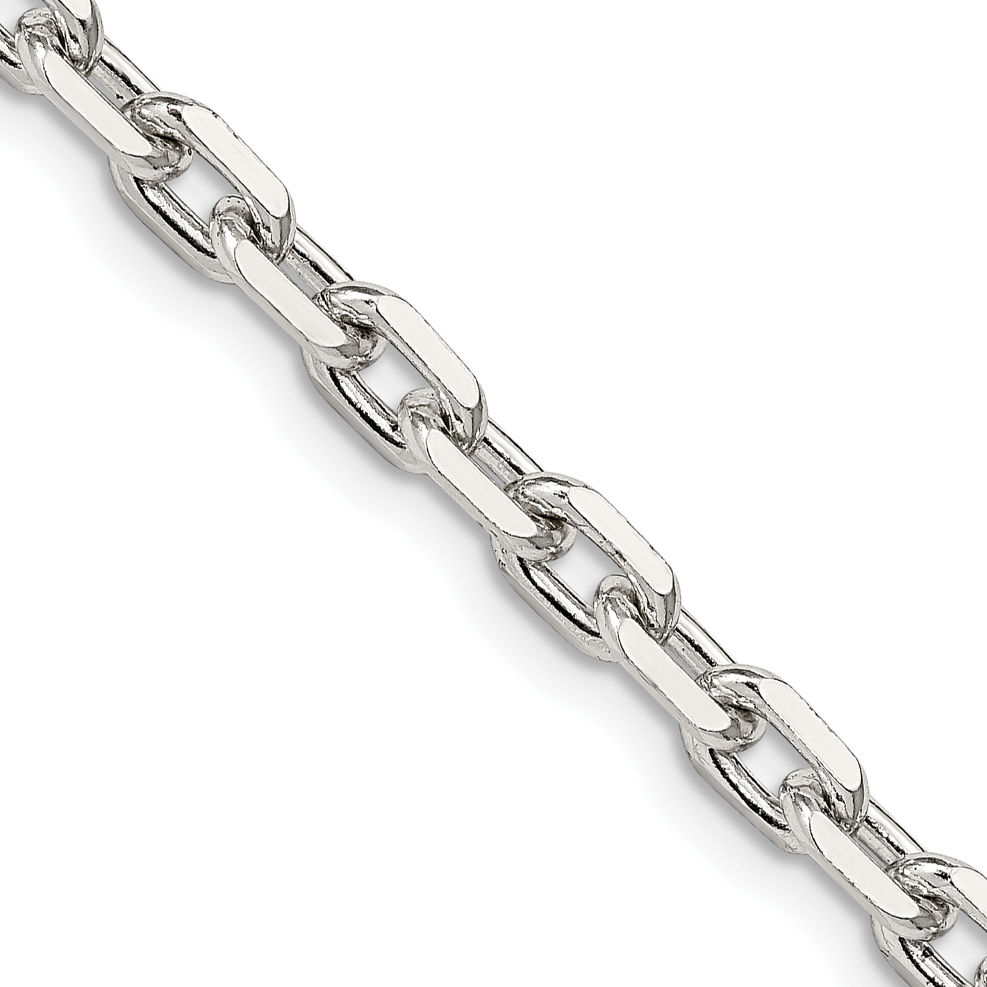 Sterling Silver 4.9mm Beveled Oval Cable Chain (QCA150-18)