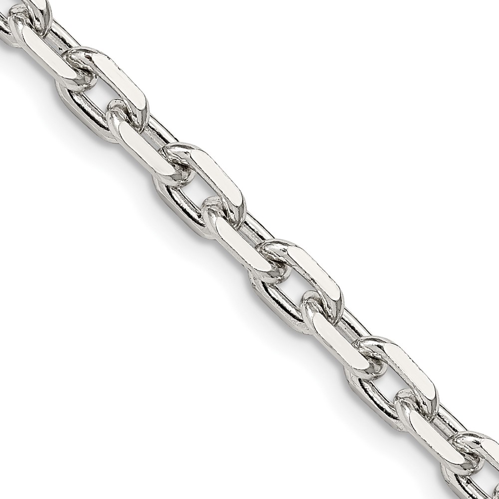 Sterling Silver 4.9mm Beveled Oval Cable Chain (QCA150-18)