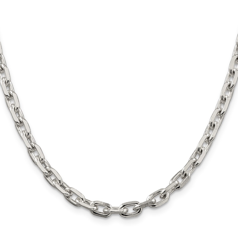 Sterling Silver 5.4mm Beveled Oval Cable Chain (QCA170-20)