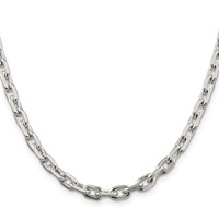 Sterling Silver 5.4mm Beveled Oval Cable Chain view 2