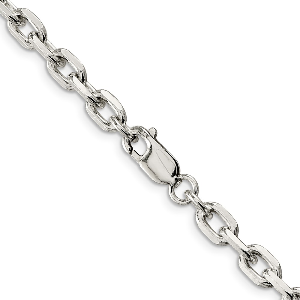 Sterling Silver 5.4mm Beveled Oval Cable Chain (QCA170-20)