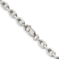 Sterling Silver 5.4mm Beveled Oval Cable Chain view 3