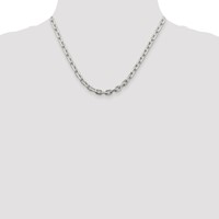 Sterling Silver 5.4mm Beveled Oval Cable Chain view 4