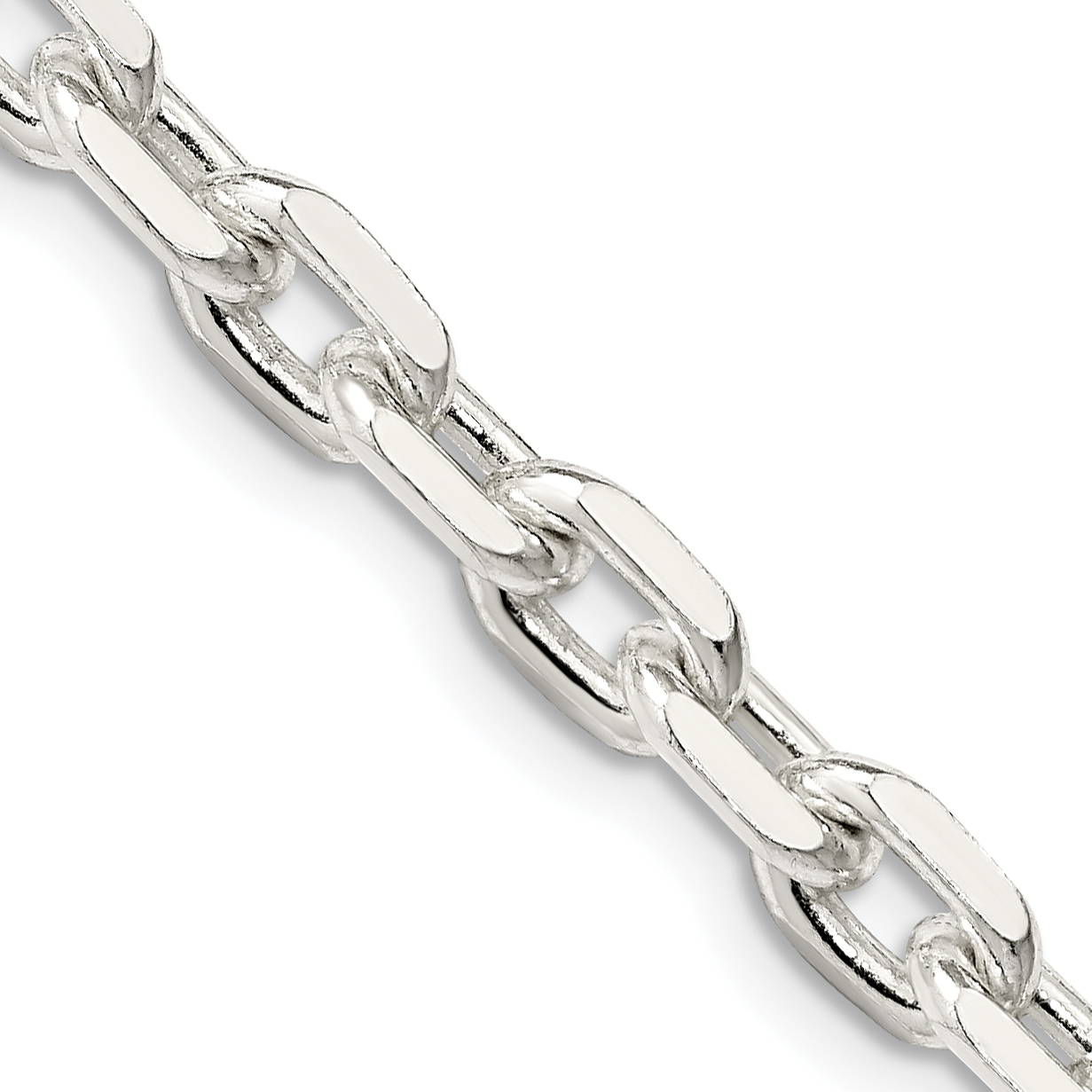 Sterling Silver 5.4mm Beveled Oval Cable Chain (QCA170-18)