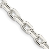 Sterling Silver 5.4mm Beveled Oval Cable Chain view 1